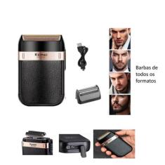 Aparelho de Barbear Elétrico KM-2024 - BIVOLT - Sem fio - KEMEI, Bivol