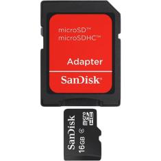 Cartão De Memória 16Gb Micro Sd + Adaptador SD