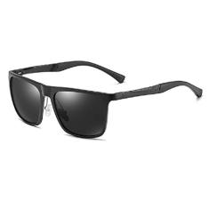 Óculos Aofly AF8221 óculos de sol masculino polarizado, óculos de sol de alumínio e magnésio, masculino, polarizado, quadrado 2021, para dirigir e pescar (Preto)