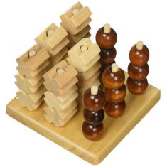 Jogo Sterling Tic Tac Toe, peças de madeira e tabuleiro