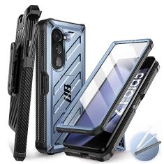 SUPCASE Capa para Galaxy Z Fold 5 (Unicorn Beetle), [Clipe de cinto com suporte para caneta S ] [protetor de tela e suporte embutidos] Capa de celular resistente à prova de choque resistente para