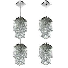 Kit 4 Lustres Pendente De Cristal Acrilico Spark Maravilhoso - MARRYLU