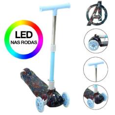 Patinete Infantil Super Heróis Avengers Azul com 3 Rodas