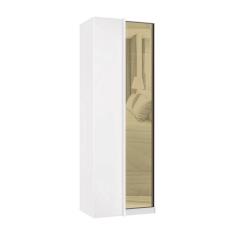 Guarda Roupa Modulado Canto Reto 1 Porta 80cm com Vidro Reflecta Bronze Prime Luciane Móveis
