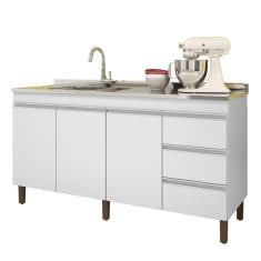 Balcão Pia 6200 Sem Tampo 159 Cm 3 Pt 3 Gv Branco Plla Branco