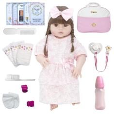 Boneca Bebe Reborn Barata Pode Dar Banho + 20 Acessórios - Cegonha Reb