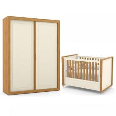 Jogo de Quarto Infantil Tutto New com Guarda Roupa 2 Portas e Berço - Matic Móveis