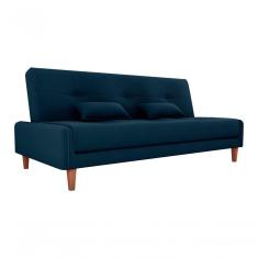 Sofá Cama Blanca 3 Lugares Sala Premium Suede Azul Matrix