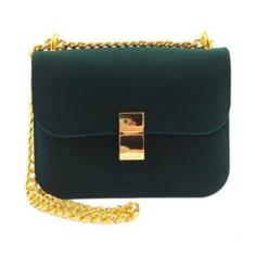 Bolsa Feminina Transversal de Veludo com Alça de Corrente - Kingleen