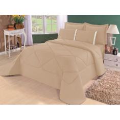 Kit Edredom Casal Queen + Lençol Conforto 6pçs Bege - confecções evang
