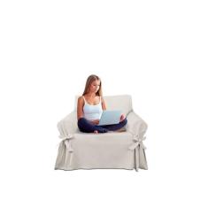 Capa Protetor de Sofá 1 Lugar Brim Peletizado Elegante Decorativa Sala