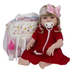 Bebê Tipo Reborn Menina Princesa Bolsa Maternidade 20 Itens - Cegonha 