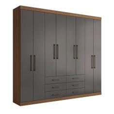 Guarda-Roupa Casal Master 8 pt 6 gv Jatobá e Grafite