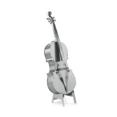 Miniatura de montar metal earth violino violão bass fiddle, Prata