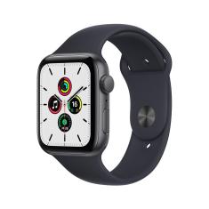 Apple Watch SE GPS, 44mm Caixa Cinza-espacial de Alumínio Pulseira esportiva Meia-noite