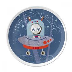 Universo e Alienígena Espacial Prato de Viagem Decorativo de Porcelana Salver Prato de Jantar