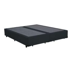 Base Box Casal Bipartido Box Suede Preto