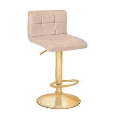 Banqueta Giratória Gomos - Nude | Alta - Dourada Matte