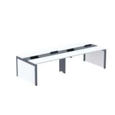 Mesa de Plataforma Dupla para 4 Pessoas Corporativa 280x140/4p Cinza/Grafito