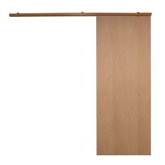 Porta De Correr Verniz Com Kit Alumínio Marrom - 210x80