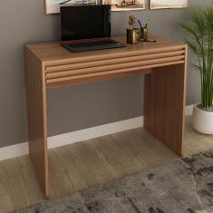 Mesa Escrivaninha 1 Gaveta Ripado Me4173 Amêndoa - Tecno Mobili