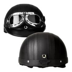 Capacete Couro E  Óculos P Bicicleta Moto Patinete Elétrica - MADE BAS