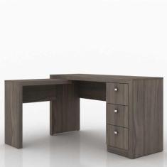 Escrivaninha de Canto 3 gavetas Várias Cores ME4101 Tecnomóbili, Carva