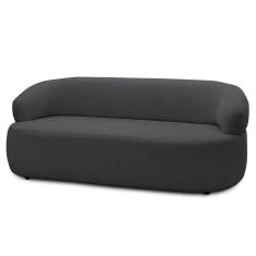 Sofá 2 Lugares Living Orgânico Sala De Estar 140cm Conka F05 Bouclê Grafite - Mpozenato