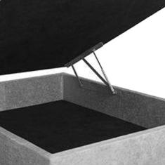 Cama Box Baú Casal Suede Cinza 138x188x39