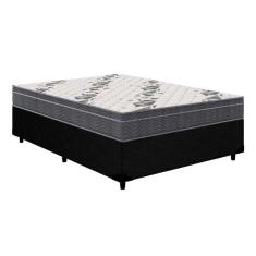 Cama Box Casal Completa Colchão Anatômico D33 Airtech 100 Base Courano Black 138x188 Ortobom