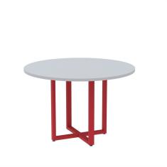 Mesa De Reunião Redonda 100cm Mrr1100p25tub Cinza/vermelho