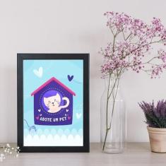Quadro Decorativo Adote Um Pet 45X34Cm - Quadros On-Line