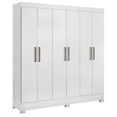 Guarda Roupa Casal 6 Portas 3 Gavetas Pratico D02 Branco - Mpozenato
