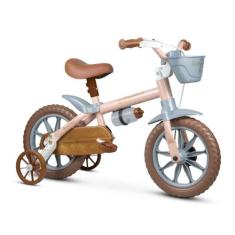 Bicicleta Infantil Aro 12 Com Rodinhas Antonella Baby Rosa - Nathor