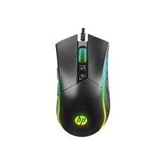 HP Mouse Gamer USB M220 Preto Sensor Óptico SPCP199 Resoluções até 4800 DPI e Iluminação RGB Grande 7 botões cabo de 1,5M 1QW51AA