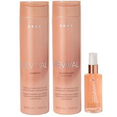 Kit Shampoo Condicionador e Óleo de Brilho Braé Revival