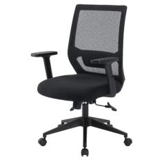 Cadeira Giratória NR-17 Genebra Diretor Fratini Polipropileno Revestido em Tela Preta Base Nylon