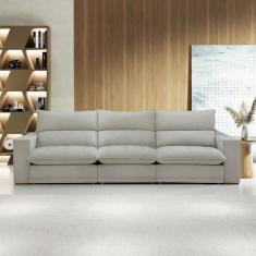 Sofá 5 Lugares Martinho Retrátil 20587 Boucle Gelo - Celflex