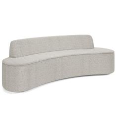 Sofá 4 Lugares Curvo Sala De Estar Living Cancún D02 Bouclê Creme 230 Cm B-54