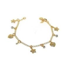 Pulseira Infantil Corações E Estrela - Tulerry Semijoias E Acessórios