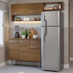 Armário de Cozinha Compacta 165cm Rustic Emilly Madesa 08, Rustic