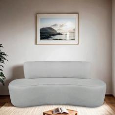 Sofá Curvo Orgânico 130cm 2 Lugares Bouclé Antonela - Maranata Estofad