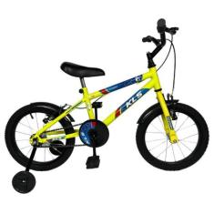 Bicicleta Infantil Aro 16 Kls Zomm Roda Alumínio, Amarelo neon, Preto