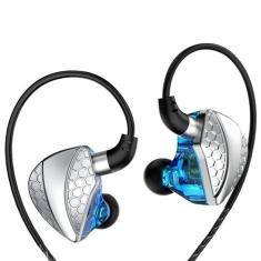 Fone de Ouvido QKZ Hi6T com Microfone In Ear Gamer DJ Retorno de Palco