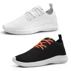 Kit 2 Tênis Feminino Caminhada Leve Moderno Confortavel - EXP, 41, Bra