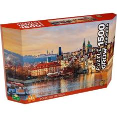 Quebra cabeca panorama por do sol em praga 1500 pecas grow, ., UN