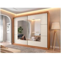 Guarda-roupa Casal com Espelho 6 Gavetas 2 Portas de Correr Caemmun To