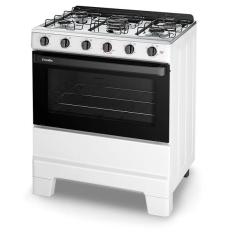 Fogão Esmaltec Ideal Pop 5 Bocas Branco Com Forno Limpa Fácil