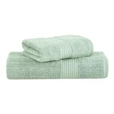 Jogo de Toalhas Buddemeyer Fio Penteado Canelado Banho Verde 2 Peças