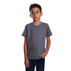 Camiseta Ox Silver Lisa Básica Infantil Juvenil Roupa Criança, Grafite